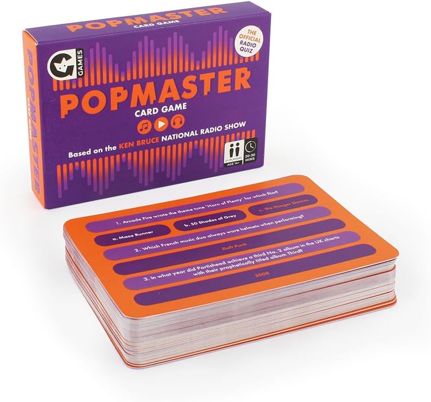 Ginger Fox PopMaster BBC Radio 2 Quiz Card Game - Put Your Musical Knowledge to The Test in This Pop Themed Trivia Game