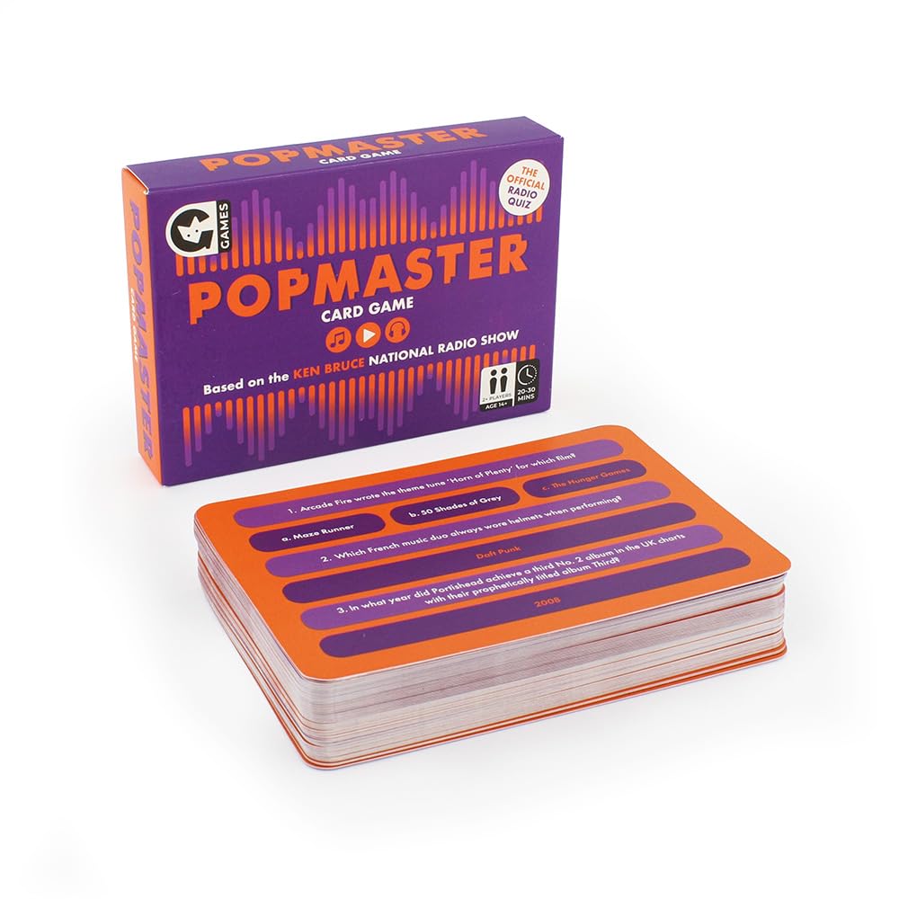 Ginger Fox PopMaster BBC Radio 2 Quiz Card Game - Put Your Musical Knowledge to The Test in This Pop Themed Trivia Game
