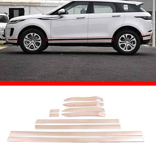 YIWANG ABS coche Exteror puerta decoración tiras recorta 10 piezas para Land Rover Range Rover Evoque L551 2019 2020 Auto Accesorios (oro rosa)
