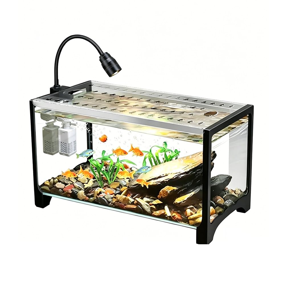 GZHERVICES Couvercle D'aquarium en Acrylique Transparent, Couvercle Évasion (avec Trous), Couvercle Supérieur pour Aquarium, Les Crevettes Et Les Tortues De Sauter Hors du Bac(Clear-4mm,45x45cm)