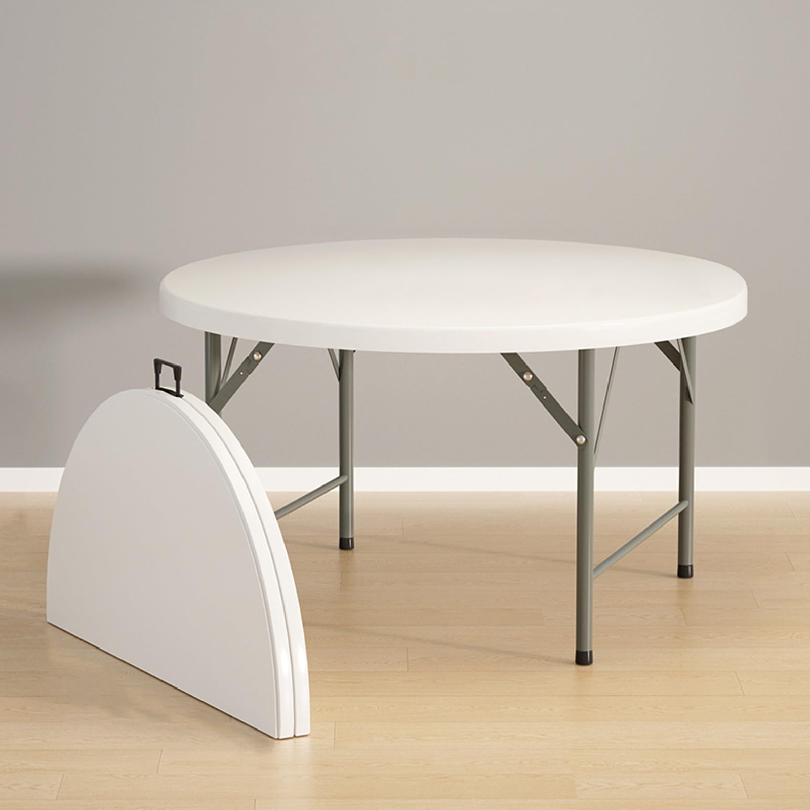 Table pliante ronde 122 cm portable Bianco : fini le mobilier encombrant de camping