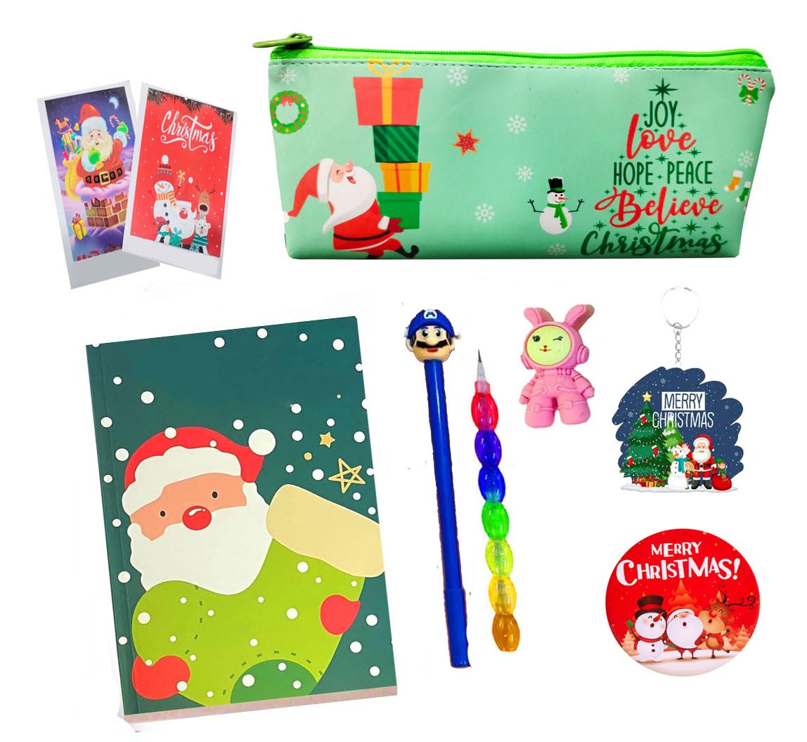 SHUDAUSHI® Santa Claus Theme School Stationery Kit for Kids, Christmas Day Gift Set for Kids, Merry Christmas Return Gift Set for Kids Party Favor Santa Claus Stationery Set for Kids (Style 9) (B0CP9JMRS8) Amazon Price History, Amazon Price Tracker