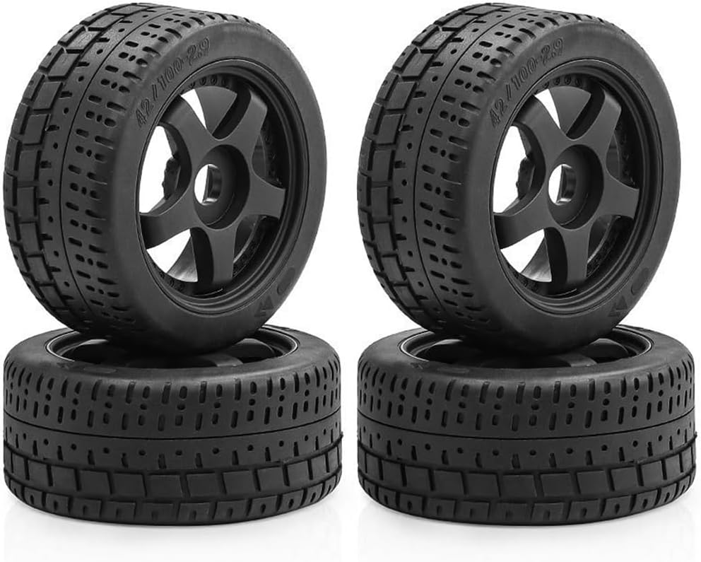 4PCS Rubber Tire Wheel Tyre 101x44mm RC Replacement Parts for ARRMA 1/7 Infraction 6S F1 Limitless FSR GT MJX 7303 Rally RC Car (Black)
