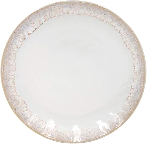 Casafina Plato de postre para ensalada de cerámica de 9 pulgadas, colección Taormina, blanco, apto para microondas y lavavajillas, acristalamiento