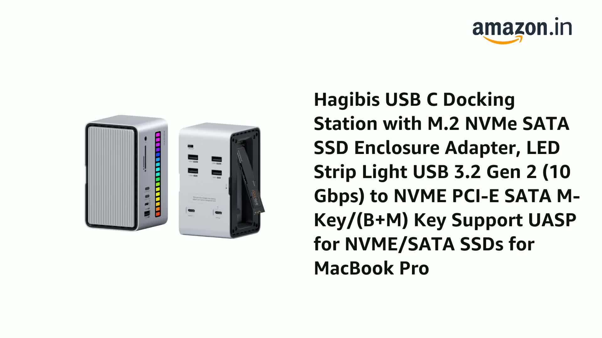 Hagibis USB C Docking Station with M.2 NVMe SATA SSD