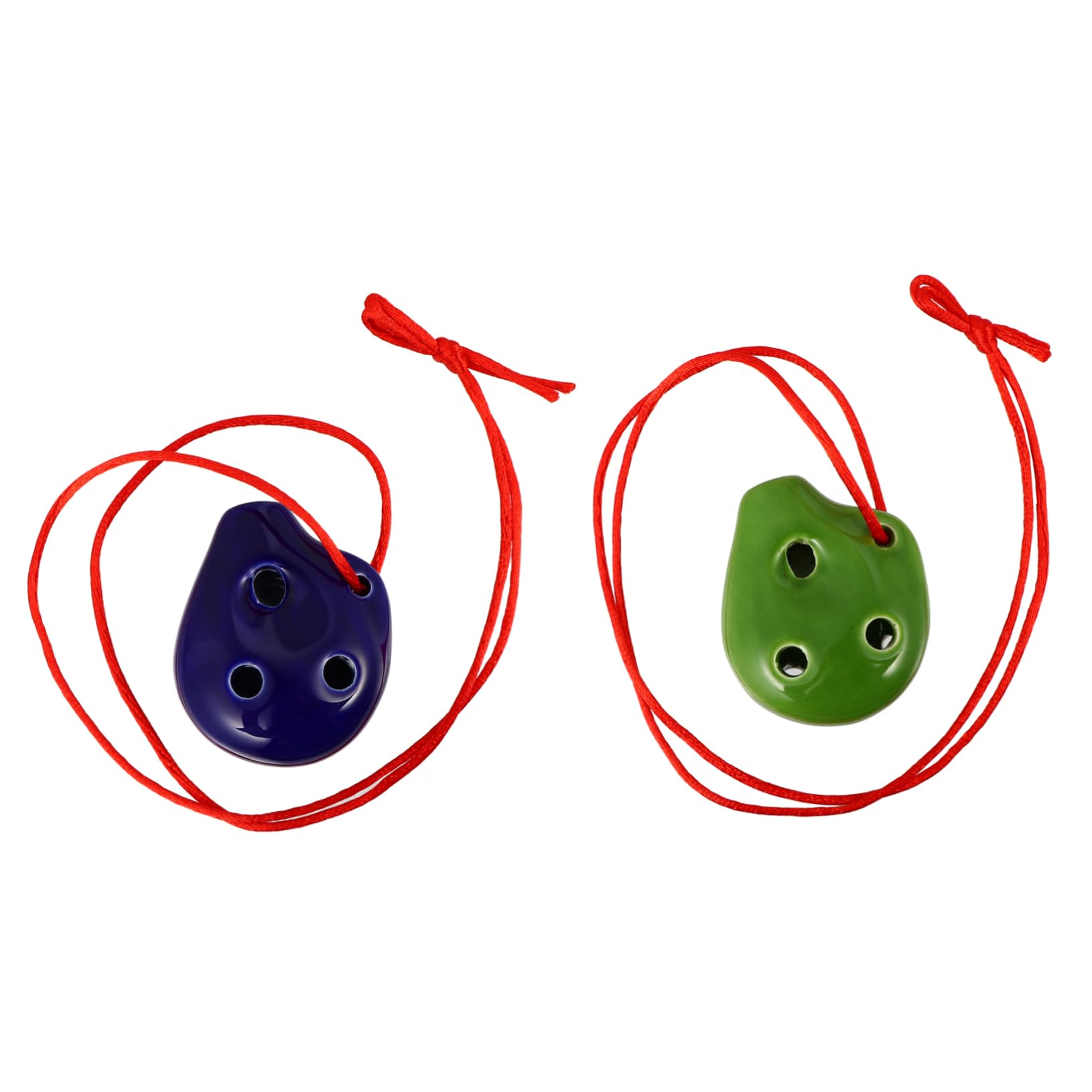 Toddmomy 6 Hole Ceramic Alto Ocarina Flute Set for Music Lovers Students Random