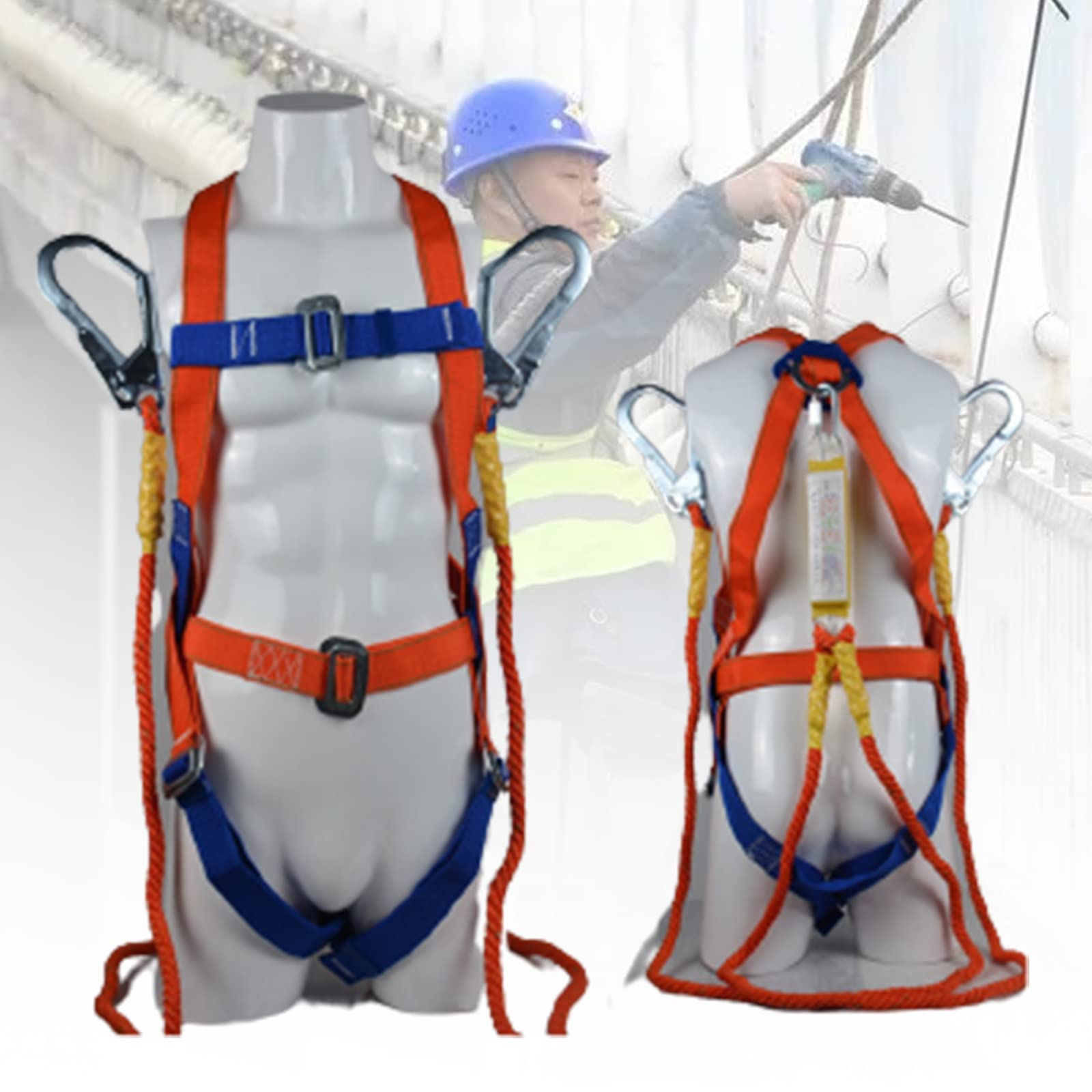 SwaYve Cinturón de Seguridad de Cinco Puntos, Arnés de Escalada, Espeleología, Equipo de Rappel para Escalada en Roca, Cinturón de Seguridad Anticaída con Construcción de Doble Gancho a Gran Altitud/S