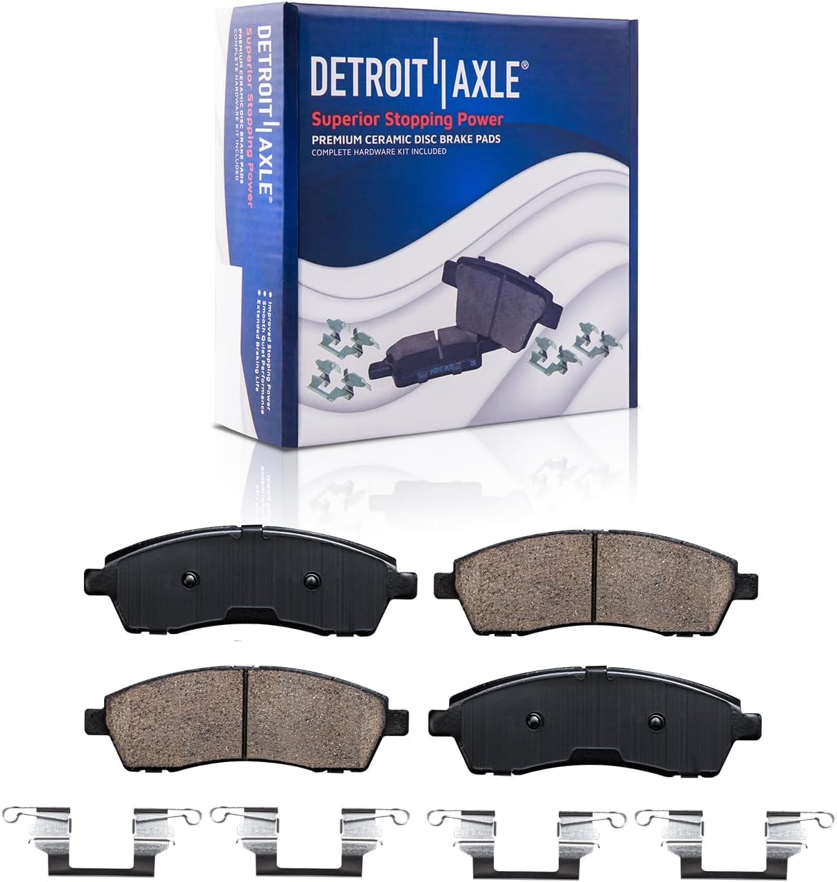 Detroit Axle - 4WD Brake Kit for 2000-2004 Ford F-250 F-350 Super Duty 00-05 Excursion 13.03" inch Front & 12.83" inch Rear Drilled Slotted Brake Rotors Brakes Pads Replacement Brake Calipers