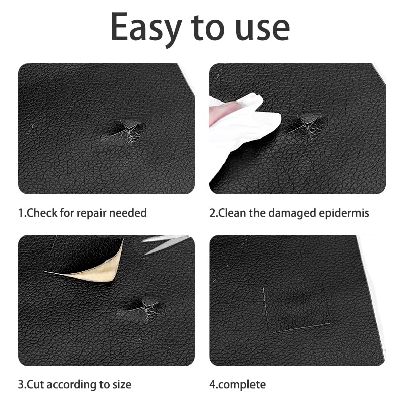 Miniatura 5 de Parche autoadhesivo de reparación de cuero, kit de reparación de vinilo y cuero, parches grandes de 17 x 79 pulgadas, para sofás, asientos de