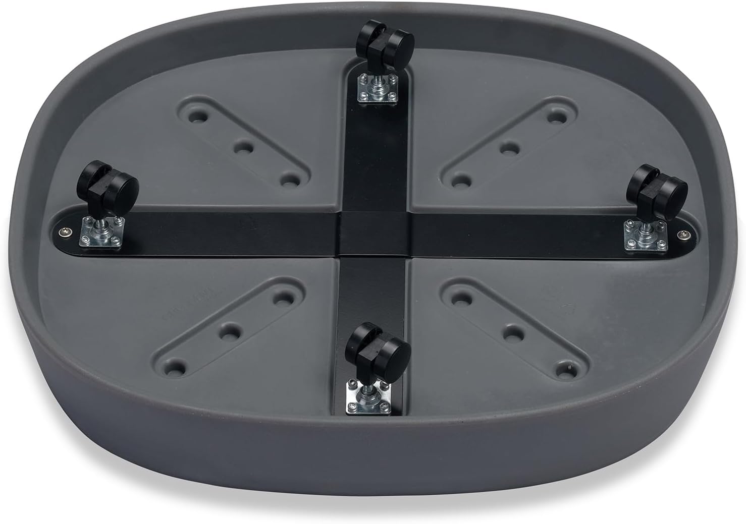 Crescent Garden Pebble Plant Caddy with Wheels - Heavy Duty Plant Stand for Planters - Plant Dolly Cart with Hidden Caster - Indoor/Outdoor Tray for Flower Pots and Home Accent, 19.5" Wx17 D - Slate