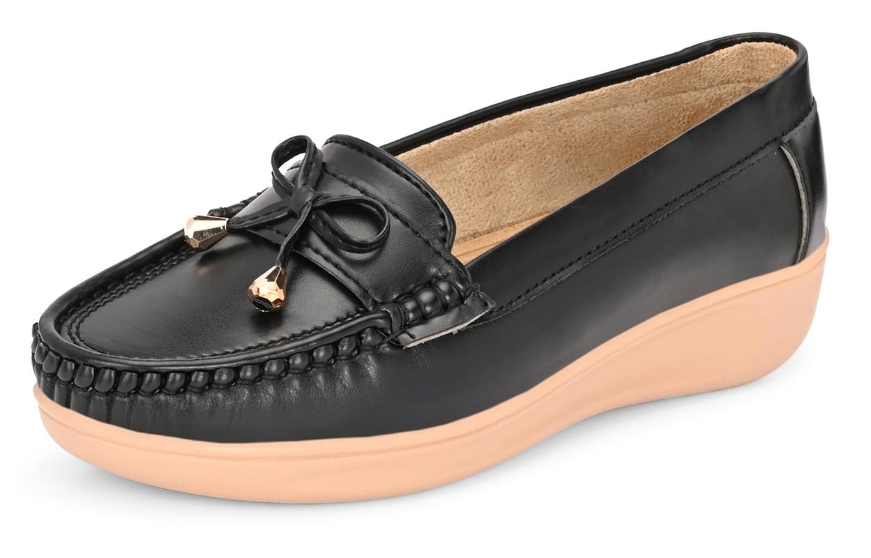 Women Loafers | Stylish Casual Loafers | Bow Design, Comfortable Casual & Party Footwear | Formal Office Wear Shoe-image-40