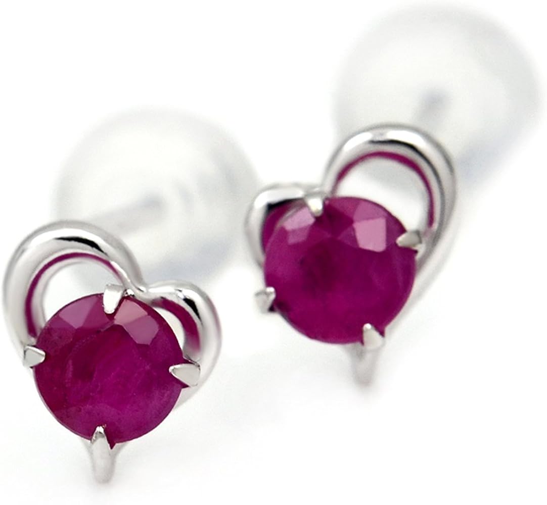 Amazon | Pt900 プラチナ オープンハート ピアス スタッドピアス 両耳