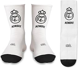 mundohuevo Pair of Socks + 1 Gift Sock Lost in the Washing Machine | Personalised with Name | Football Team Crests | Cotton Feel | One Size Fits All |