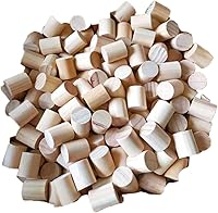 Vista 6 de Paquete de 4 elevadores de madera para muebles de 2 pulgadas de altura extra, patas redondas de madera natural para elevar pies sólidos, extensor