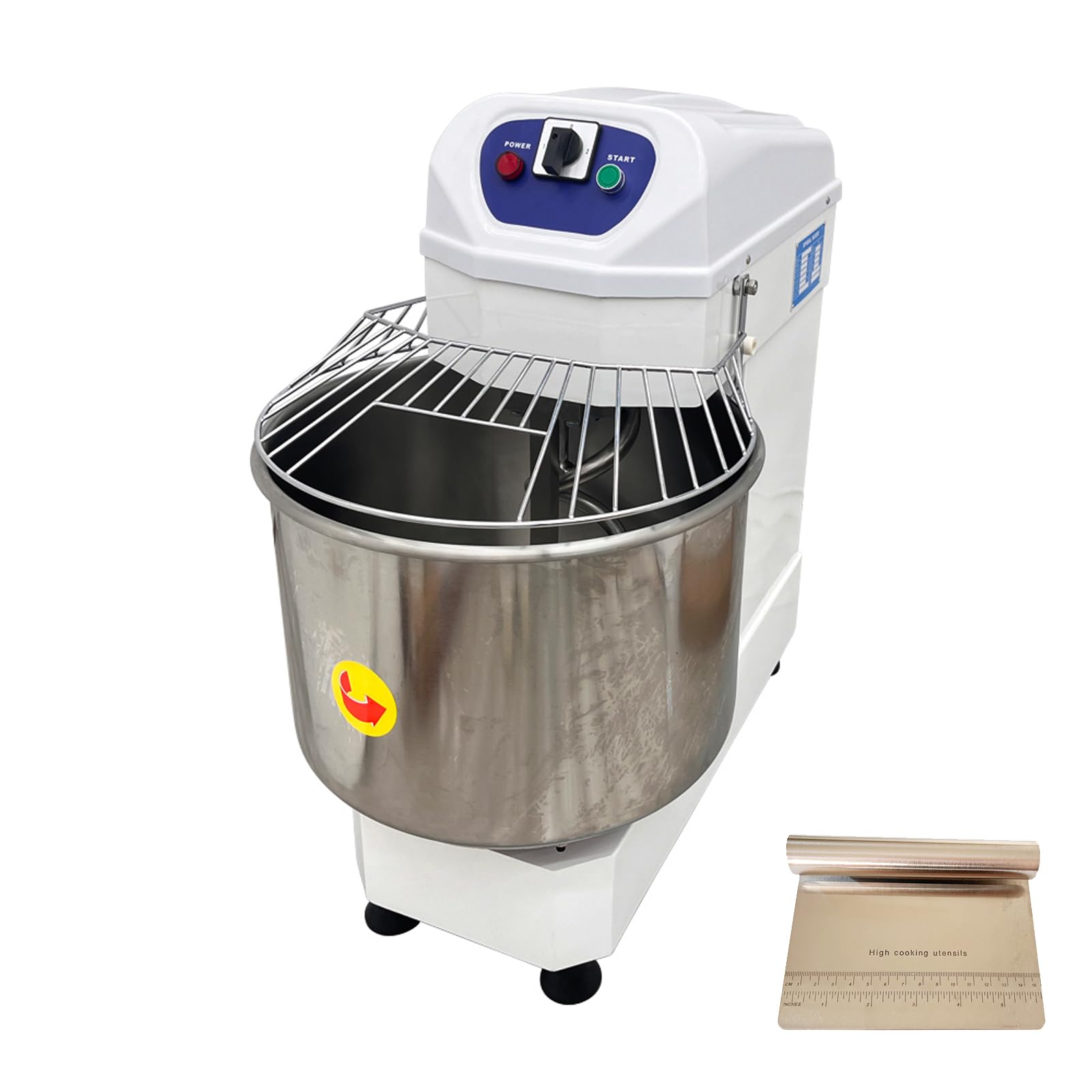 WYDDDARY 220V Commercial Double Speed Dough Mixer 3700W Dough Kneading Machine 60L Stainless Steel Dough Blender Machine With a Dough Knife For Pizza Bakery?No plug?