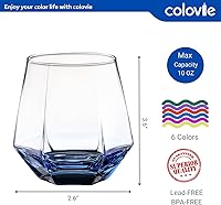 Vista 32 de ColoVie Martini Glasses set of 6,Champagne Flutes set of 6, Stemless, Colored