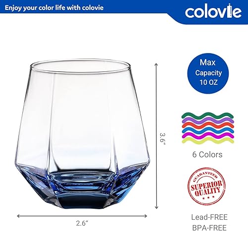 Miniatura 32 de ColoVie Martini Glasses set of 6,Champagne Flutes set of 6, Stemless, Colored