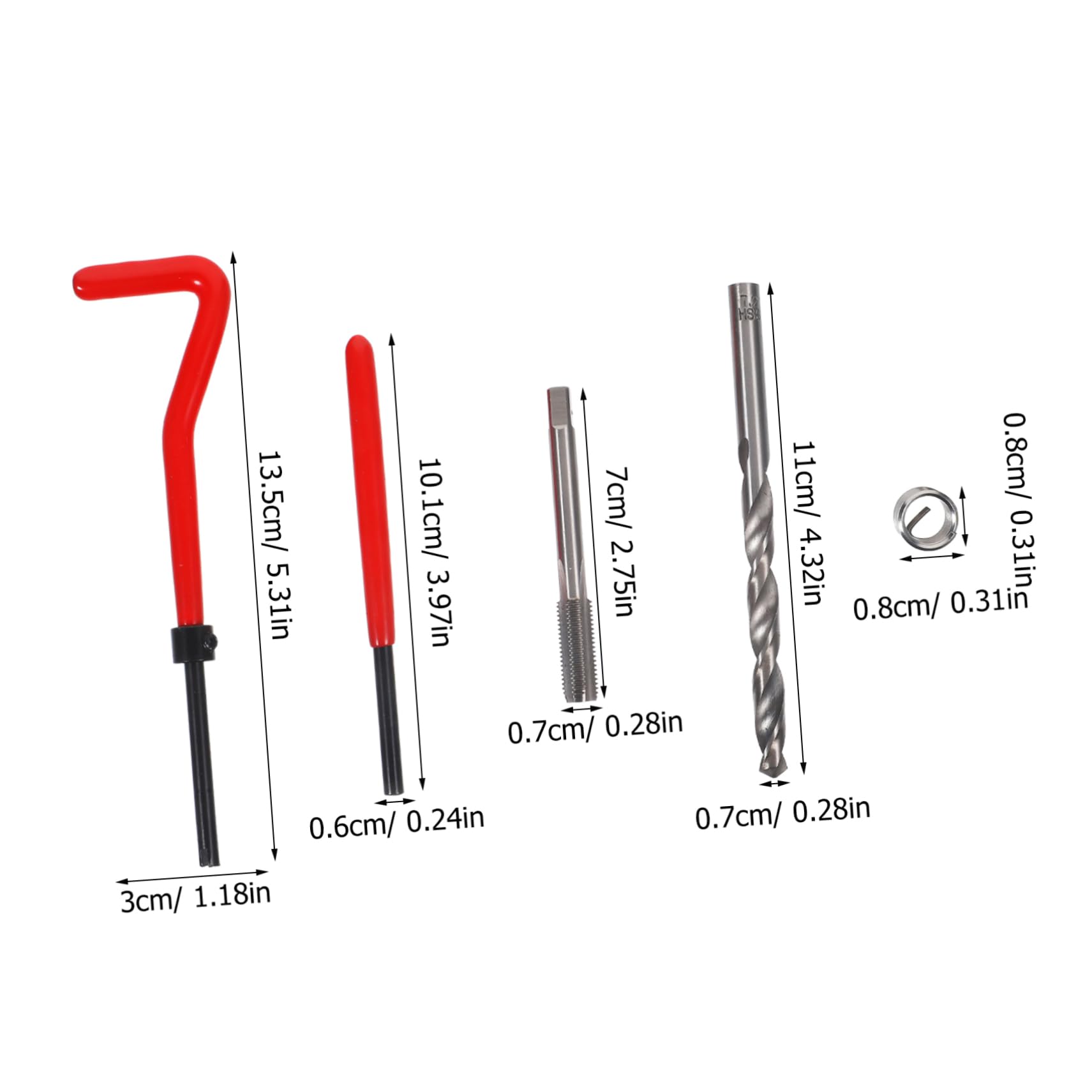Anneome Thread Repair Inserts Set 25pc M7*1.0 Screw Thread Repair Kit DIY Utility Vehicle Thread Repair Tool