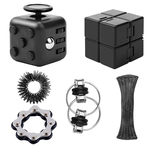 Fidget Cubo Antiestres 6Pcs Juguete Antiestrés Stress Cube Fidget Toy Antiestres Adultos con 6 Módulos Relajantes para Niños y Adultos En El Aula De Oficina