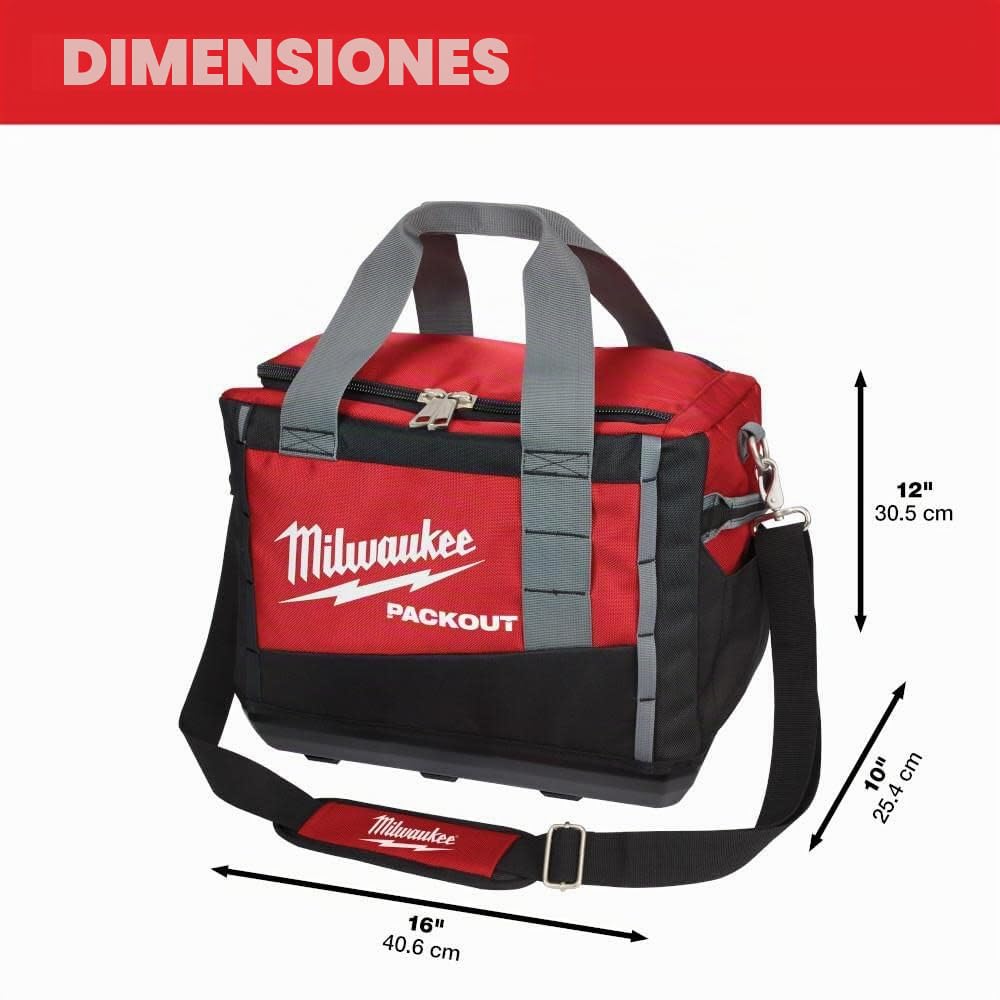 Milwaukee 932471066 PACKOUT - Bolsa de lona (38 cm), color rojo