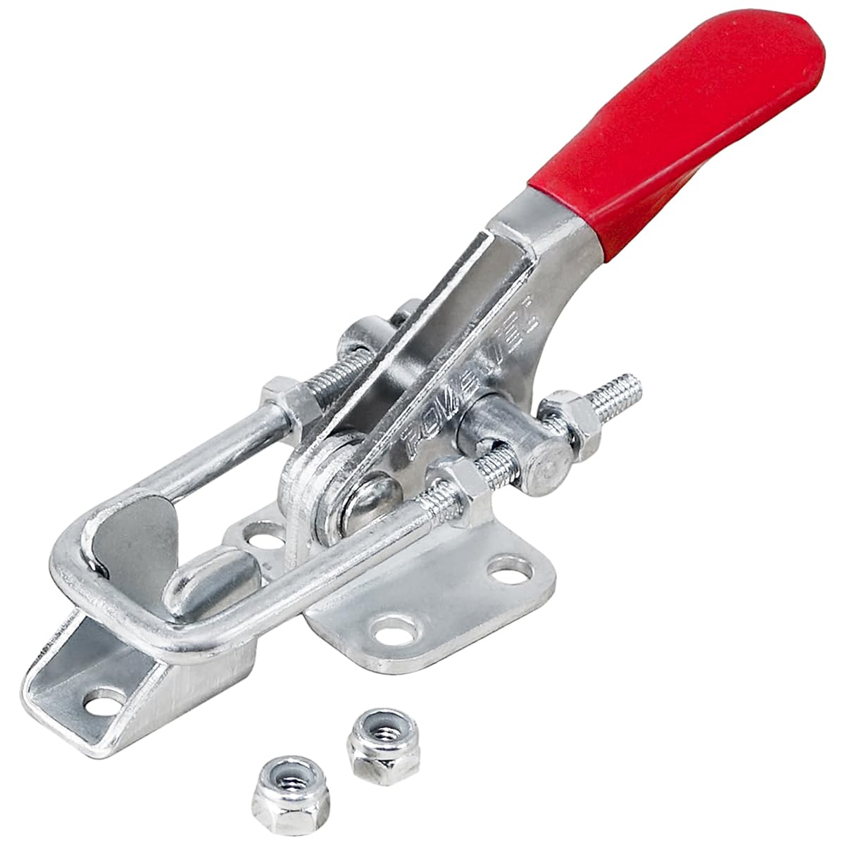 POWERTEC 1PK Toggle Clamp, 400 lbs Holding Capacity, 323 Adjustable U Bolt Latch w/ Antislip Hand Grip for Woodworking Jigs & Fixtures, Smoker, Tire Carrier, Tool Box, Cabinet (20310), Pack of 1