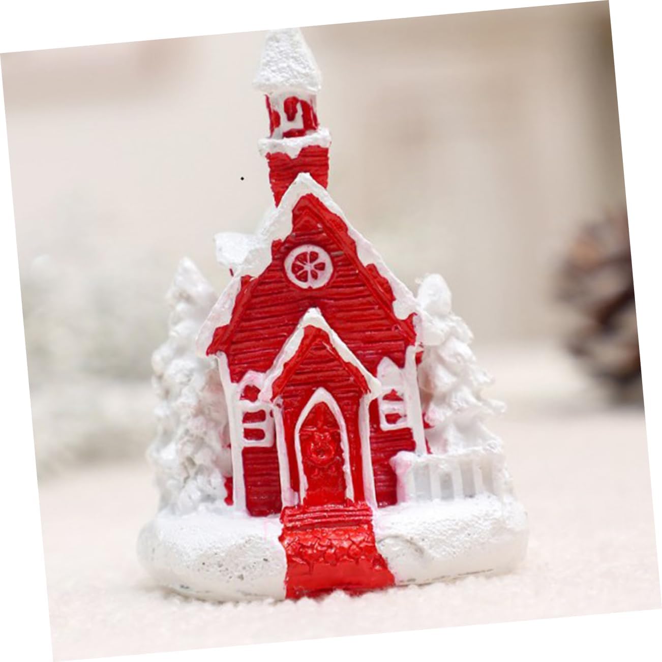 Christmas Xmas Village Houses Resin Ornament for Winter Tabletop Decor