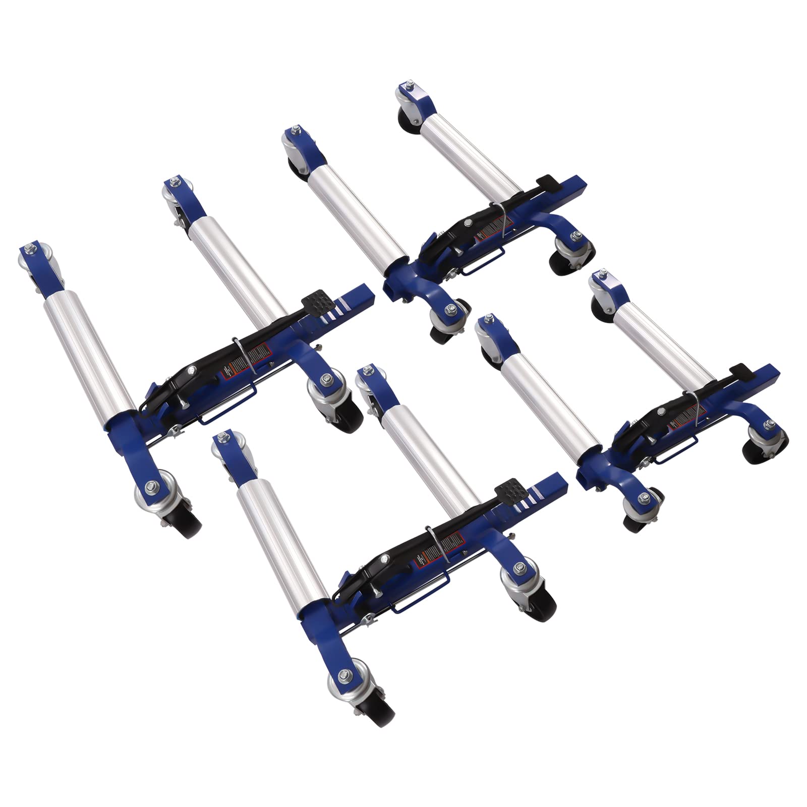 Set of 4 Car Wheel Dolly Heavy Duty Self Loading Dolly with Ratcheting Foot Pedal, 1300lbs Capacity Car Dollies for Moving Cars and Equipment
