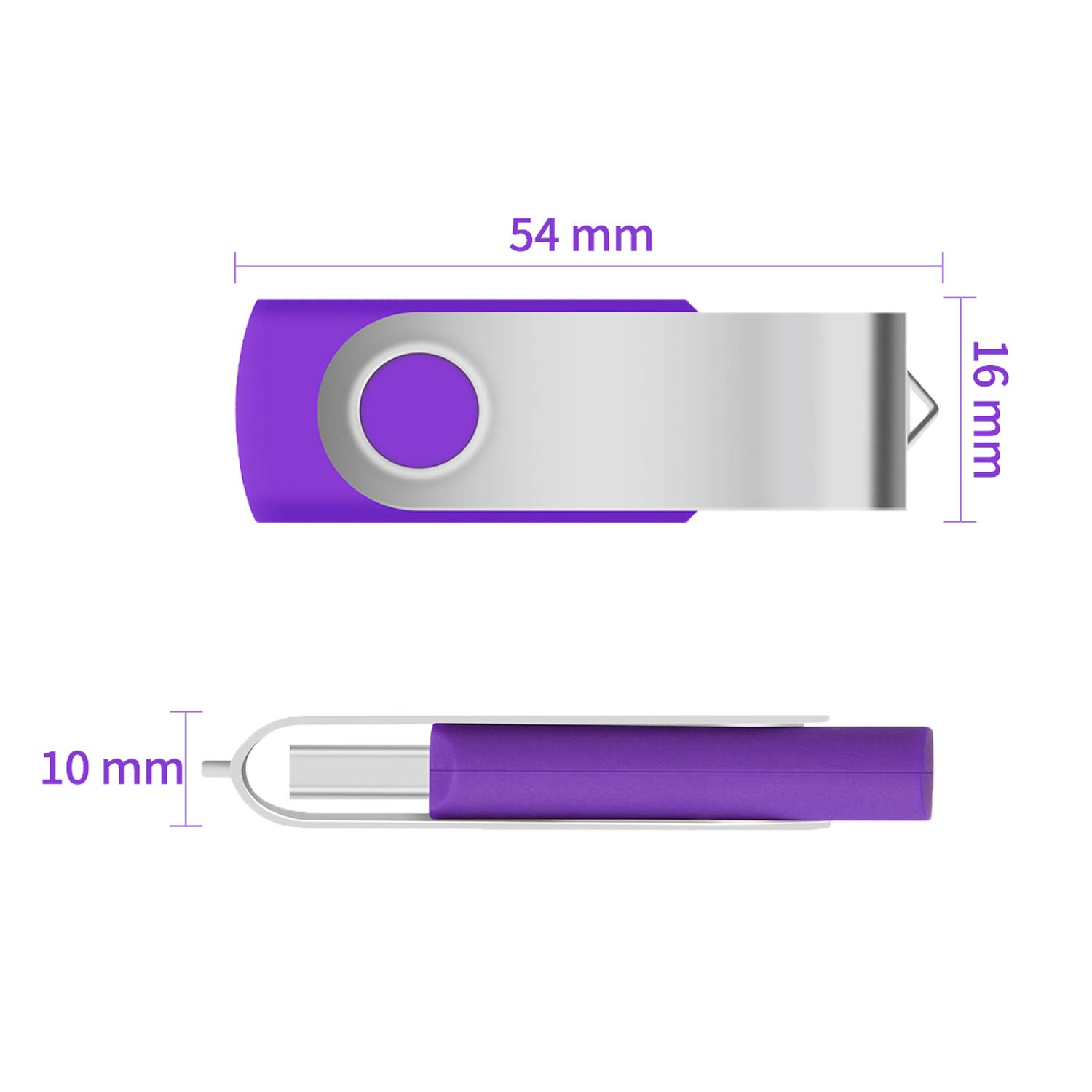 Cle USB 4GB Clé USB 2.0 Lot de 10 Mémoire Stick Lecteur USB Flash Drive Stockage Rotation Disque Pendrive pour Ordinateur Portable/PC/Voiture (10 Couleurs)