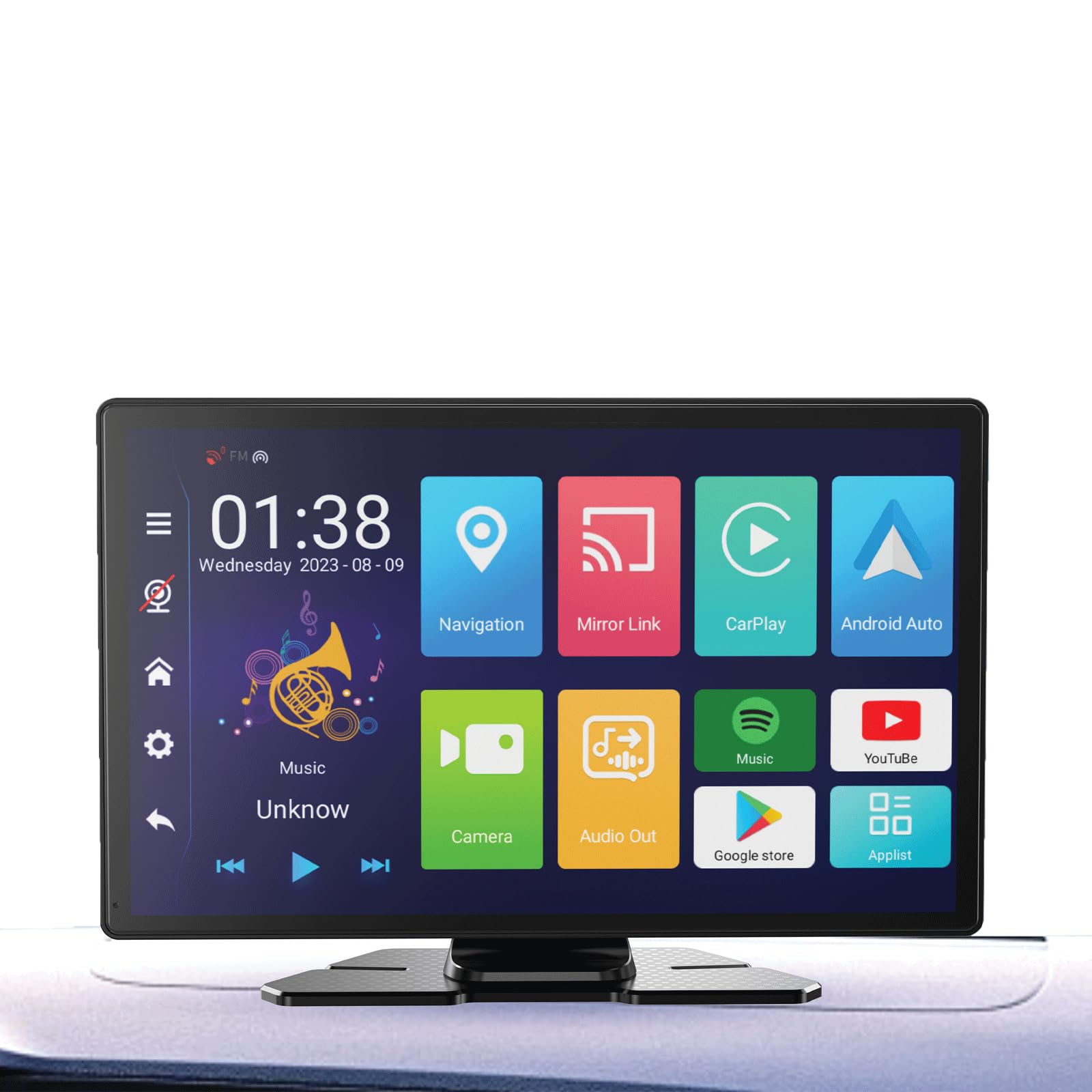 Porodo 9" Android Car Display: Upgrade your drive with a vibrant touchscreen, built-in DVR, 4GB RAM, 64GB storage, and seamless iOS/Android casting via Airplay & Android Cast. Bluetooth 5.1.