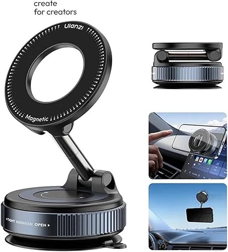 Miniatura 3 de Compatible con Ulanzi SK-25 Ventosa al vacío MagMount Soporte magnético para teléfono Ventana de coche Dashboard