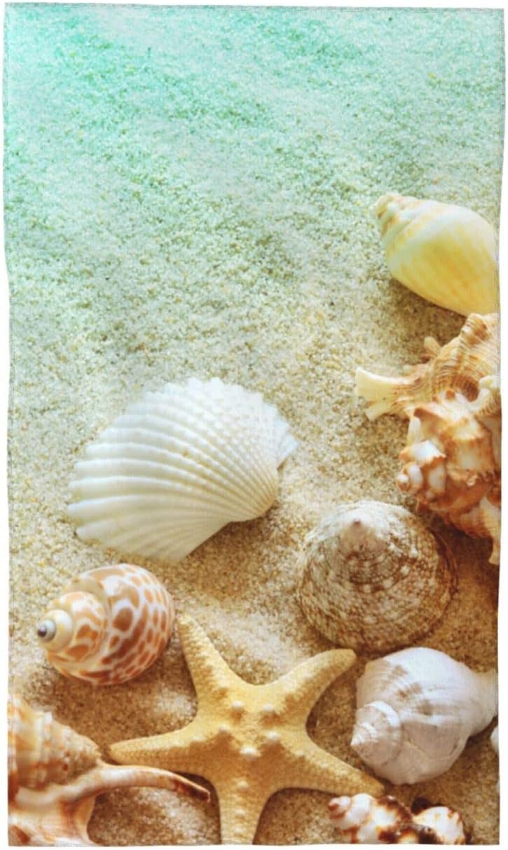 CafePress Seashells & Starfish Beach Towel - 30x60 Inches, Super Soft & Absorbent, Perfect For Pool, Beach, And Travel