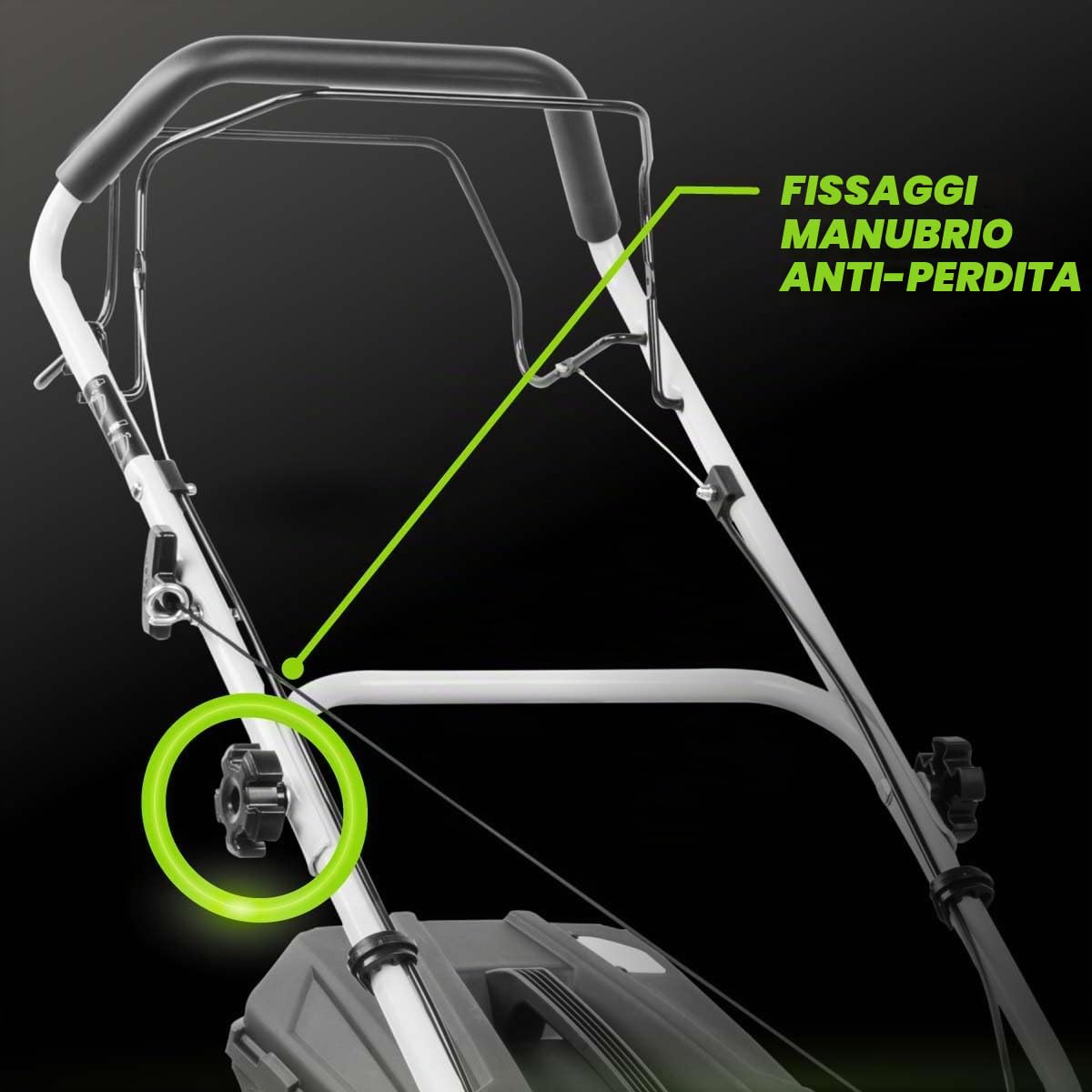 GREENCUT GLM690X – Rasaerba a benzina 132cc semovente, avviamento manuale, larghezza 41 cm, altezza regolabile, sacco 45 L, per giardini fino a 1100 m²