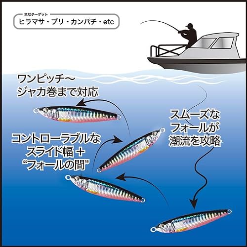 Miniatura 5 de 4 piezas de plantillas verticales de tono lento largo de lanzamiento lento, señuelo de pesca artificial de agua salada, plantilla de brillo UV,