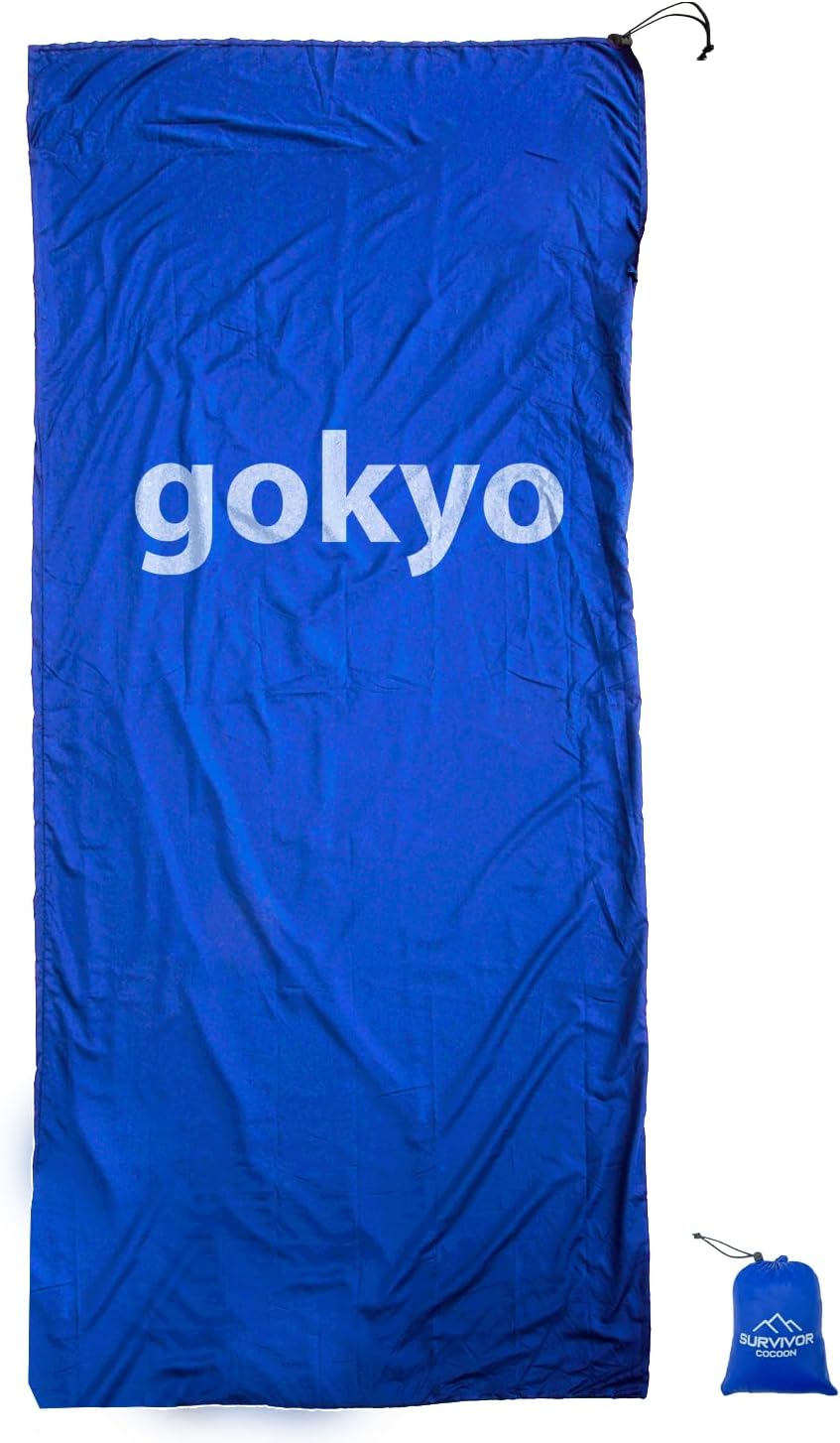 Kaza Cocoon Sleeping Bag Liner Ultralight Compact 72 * 36 Quick Dry Liner Used Outside of The Sleeping Bag for Cold Weather Insulation-Blue