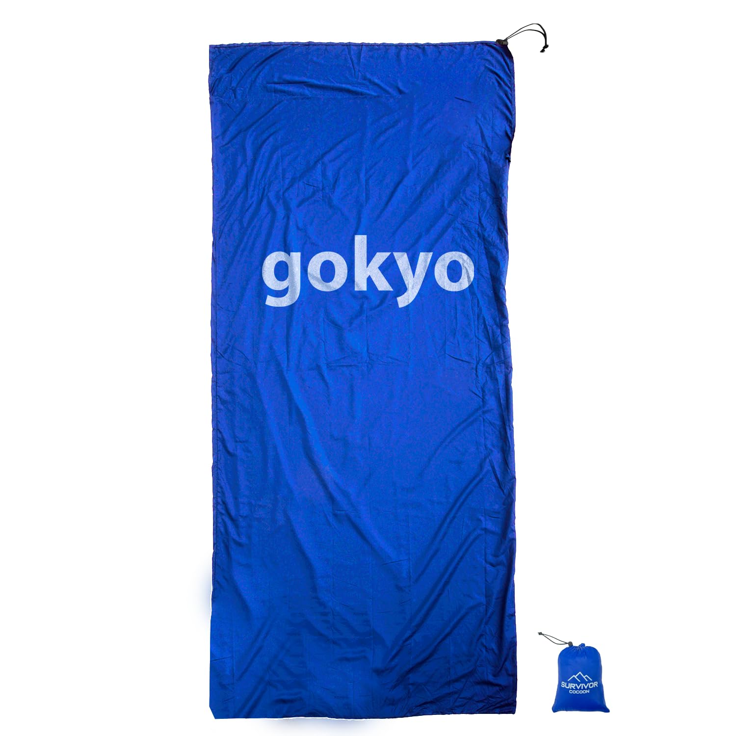 Kaza Cocoon Sleeping Bag Liner Ultralight Compact 72 * 36 Quick Dry Liner Used Outside of The Sleeping Bag for Cold Weather Insulation-Blue