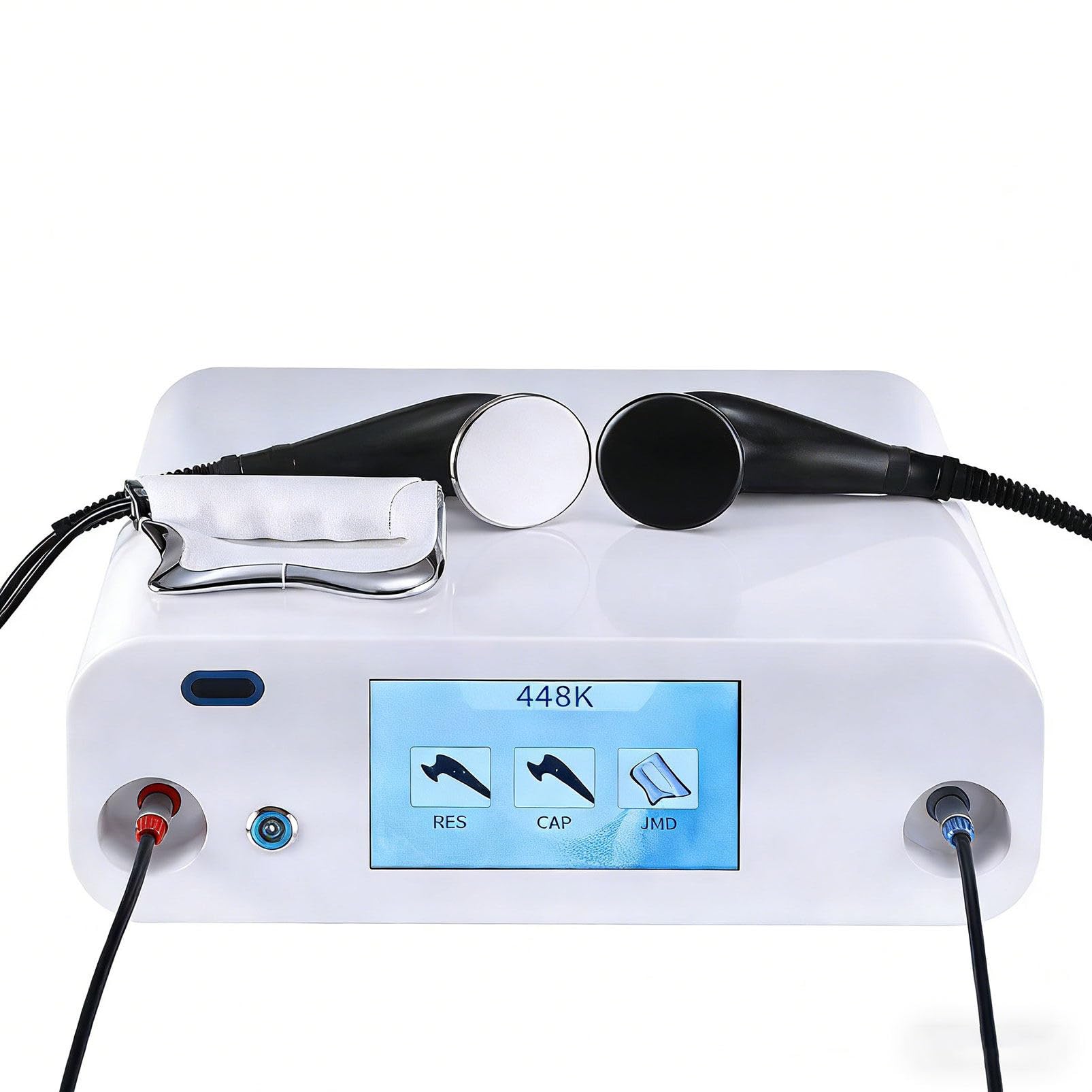 Lxpingmm Multicolor 448Khz Cet Ret Tecar Physiotherapy Diathermy Pain Management Machine With 8 Working Stations Workstations, 3 Handles And 1 Negative Plate, For Skin Firming, Loss