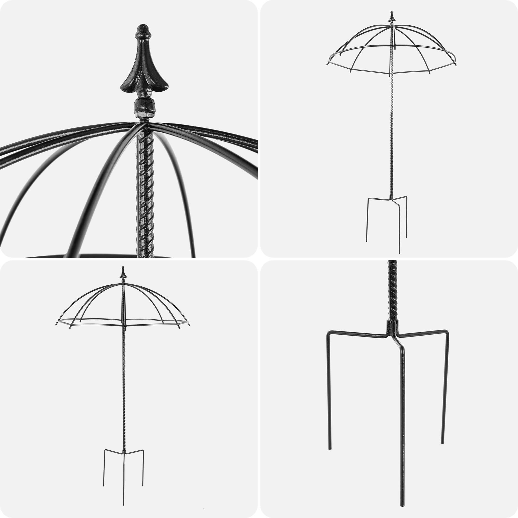 KADAX Rosenbogen aus pulverbeschichtetem Stahl, Schirm Design, Torbogen, Gartenbogen, Kletterpflanzen, Rankgitter, Rosenhilfe, Gartendeko (H: 190.5 cm)