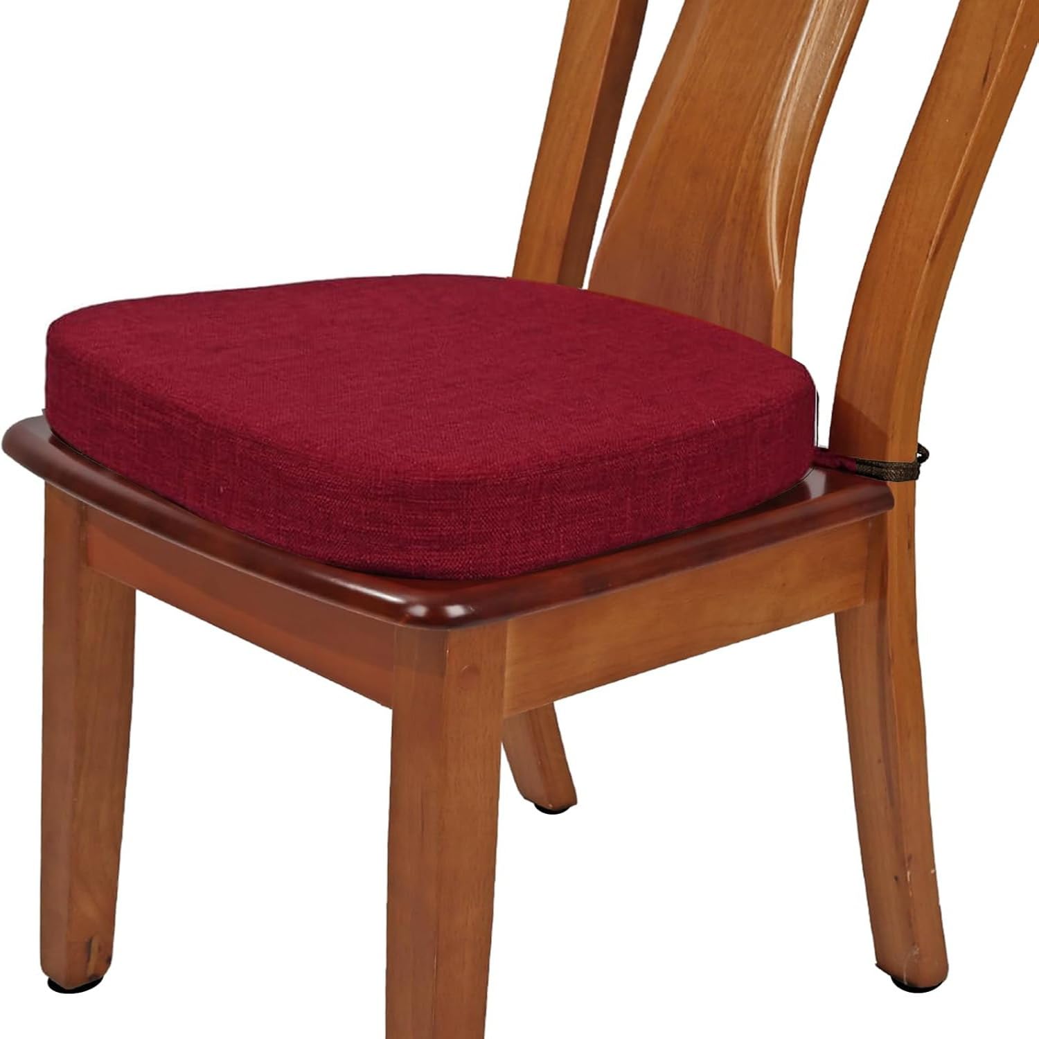 Holomaalahi Red U Shaped Cushion 43X43x3cm Chair Pads For Dining Chairs With Ties & Removable Cover