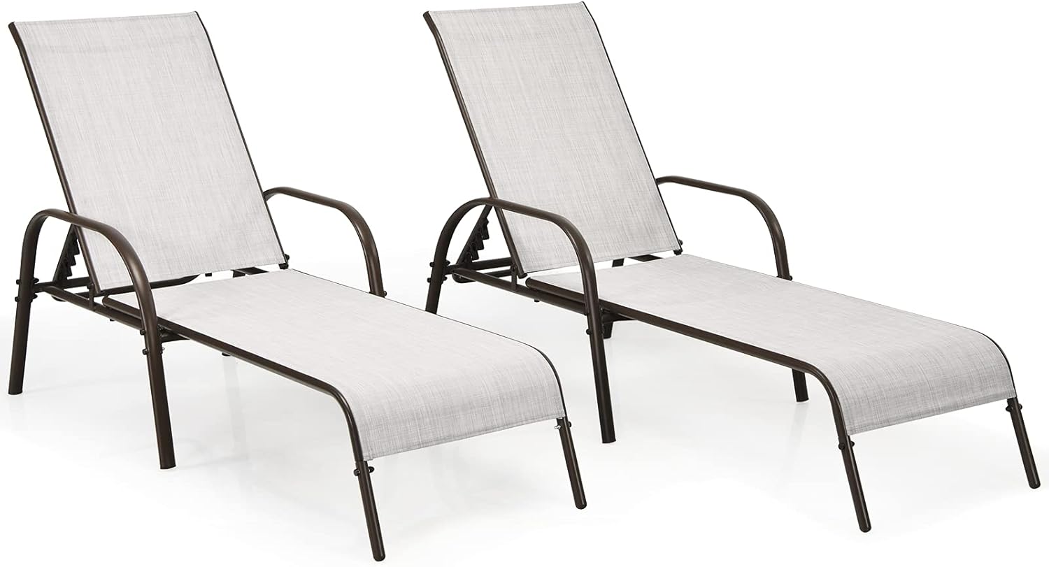 Tangkula Patio Chaise Lounge, Recliner Outdoor Lounger