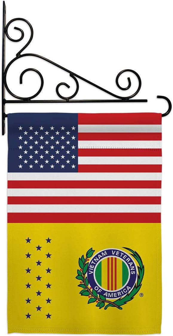 US Vietnam War Garden Flag Set Wall Holder Armed Forces Military Service All Branches Support Honor United State American Veteran Official Small Gift Yard House Banner 13 X 18.5