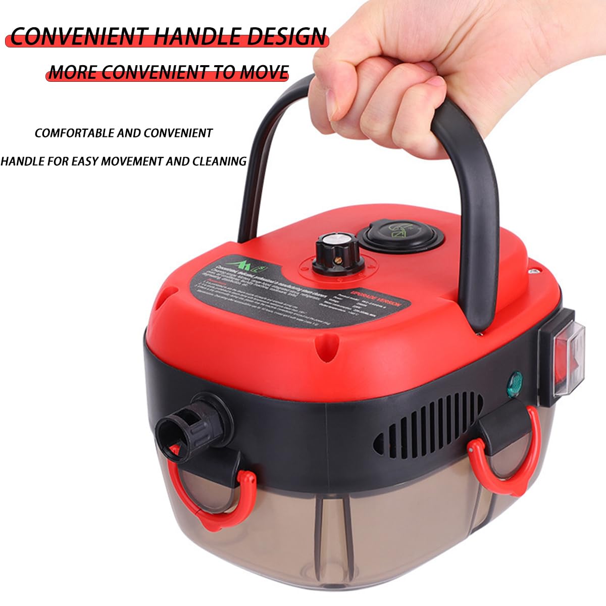 Pulitore a vapore multiuso, pulitore a vapore con 8 accessori, regolazione a 6 velocità, funzione intelligente anti-bruciatura per tappeti, WC, pavimento, forno, bagno e finestre
