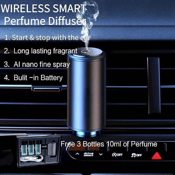 Smart Car Air Freshener Diffuser, Aromatizante para Carro Inteligente Intelligent Car Aroma (Bluebell3pcs Oils)