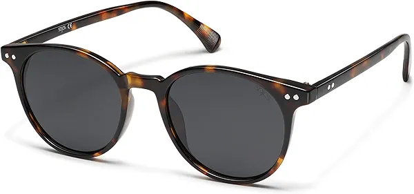 SOJOS Small Round Classic Polarized Sunglasses for Women Men Vintage Style UV400 Lens MAY SJ2113