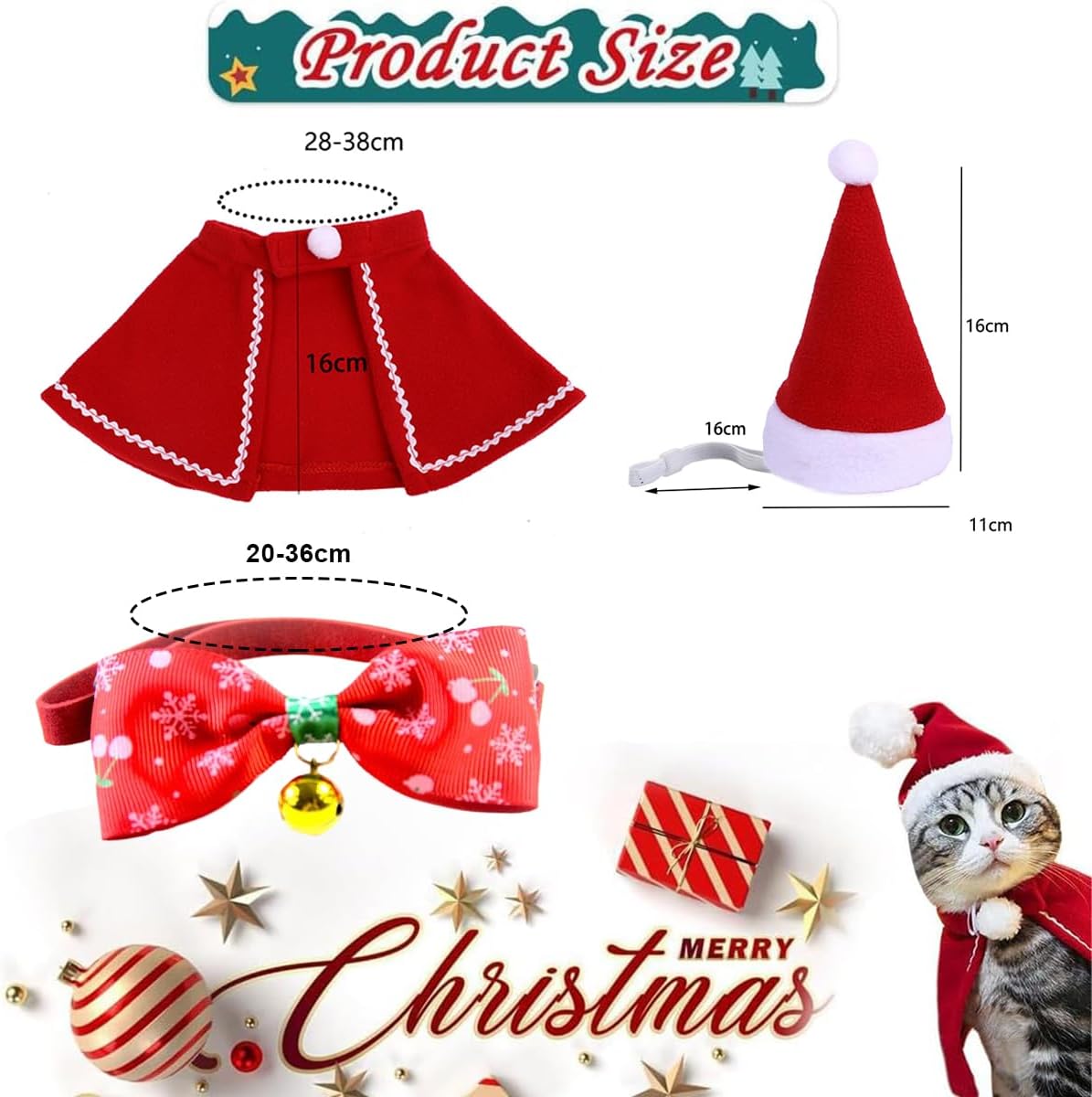 Detail vianočnej čiapky a goliera s mašľou