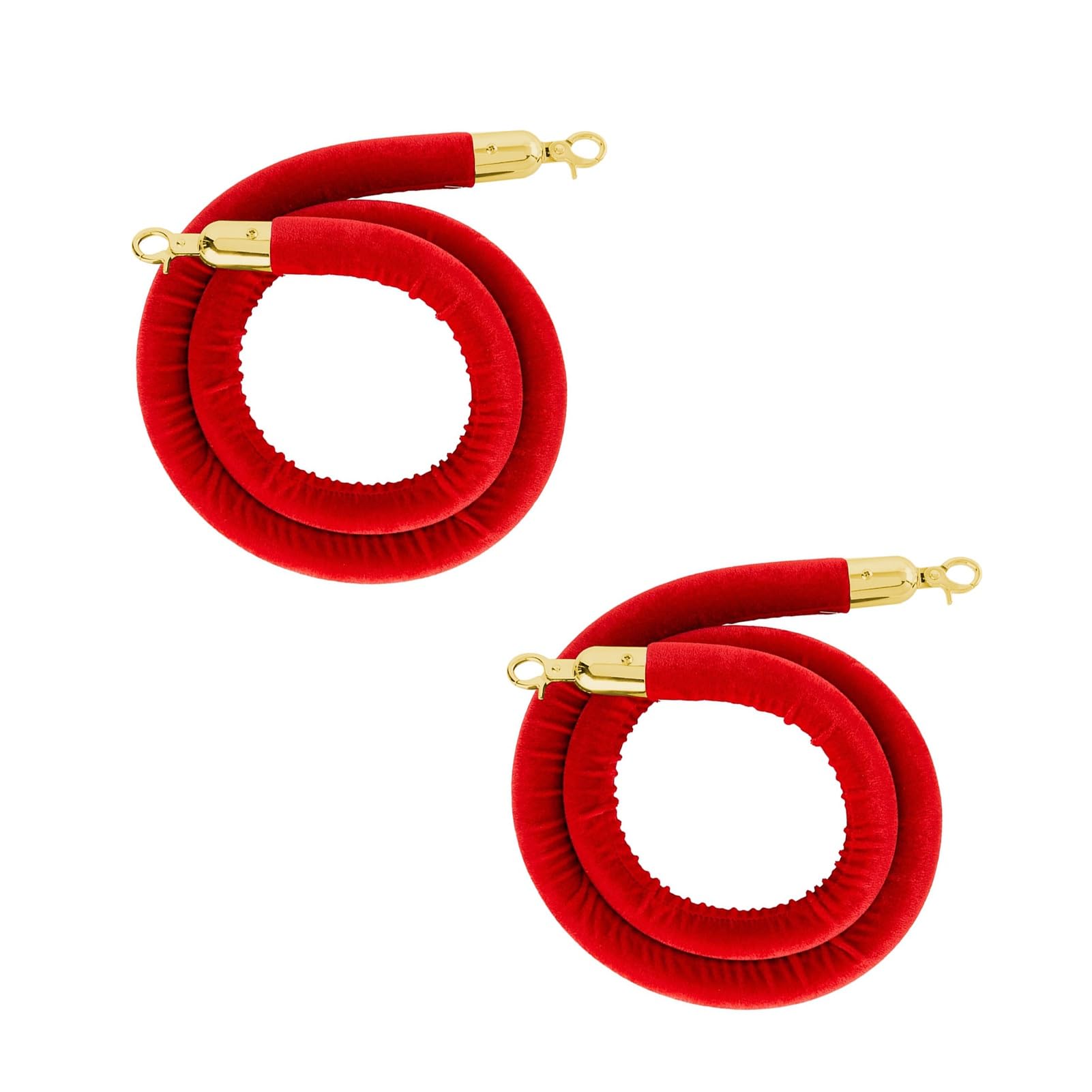 Confezione da 2 Corde di Velluto (1,3 m) - Barriere Decorative per Code, Eventi, Feste, mostre, Transenne VIP e Controllo della Folla