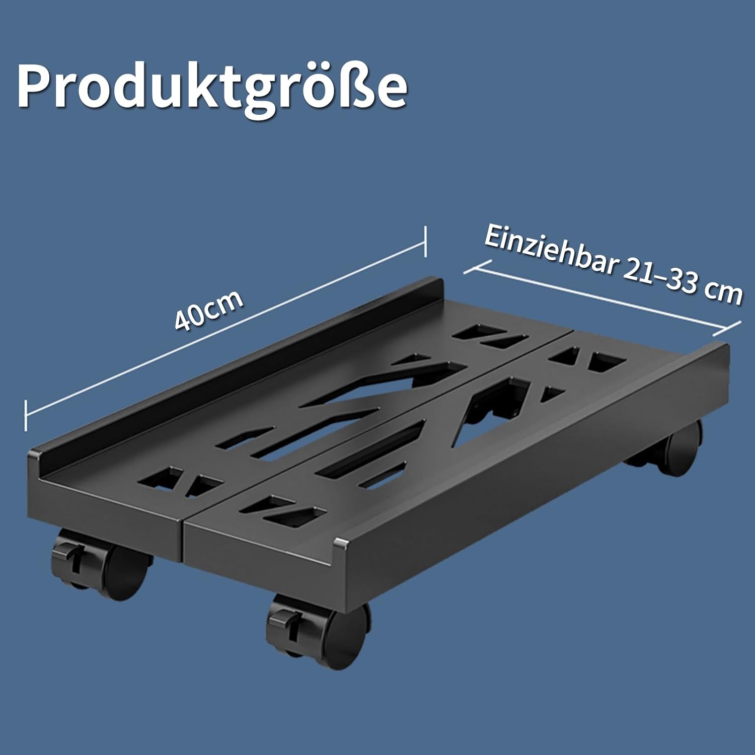 PC Stand, PC Holder Under Desk, Computer Desktop Universal Adjustable with Wheels