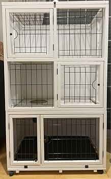 ナチュラワン　木製　キャットゲージ　 2段　ホワイト 61VME0Zi-kL._UF350,350_QL50_.jpg