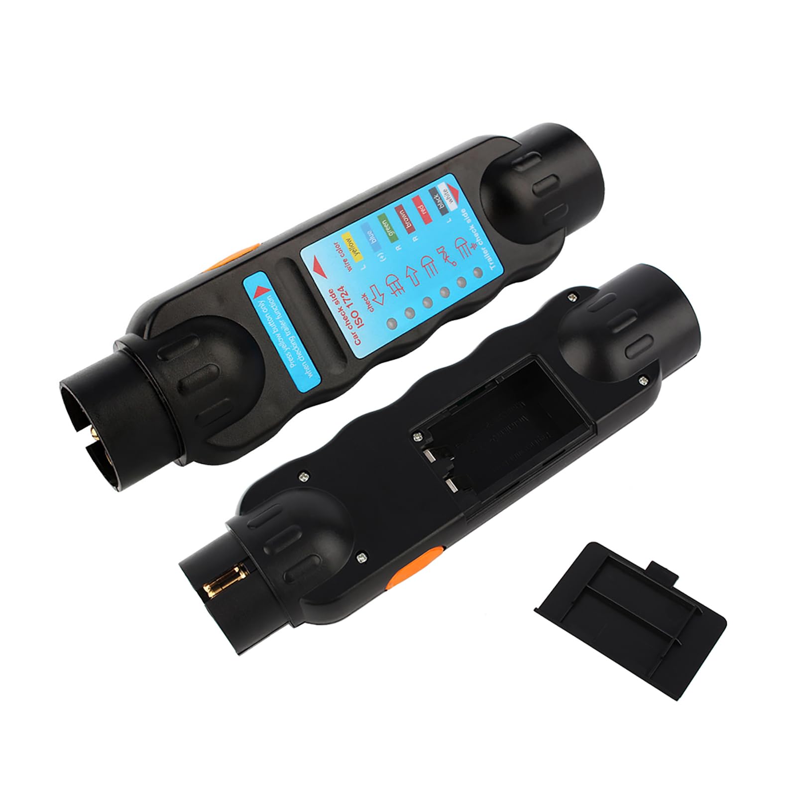 Qiping Strumento di Prova del rimorchio a 7 Pin 12v, DIN ISO 1724, Tester diagnostico di Collegamento del Circuito Presa Spina 7 Pin Stile Europeo per roulotte Auto