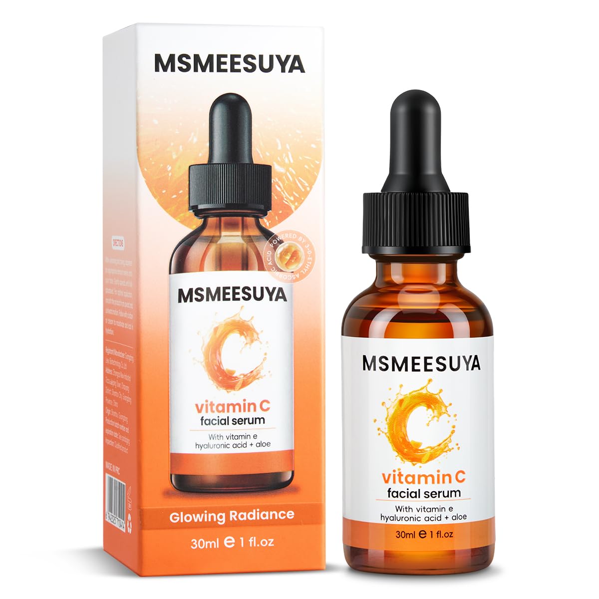 Vitamin C Serum for Face 2-Pack, Brightening Facial Serum with Hyaluronic Acid & Vitamin E, Helps Improve Dark Spots, Uneven Tone, Fine Lines & Wrinkles, 1 Fl Oz Each