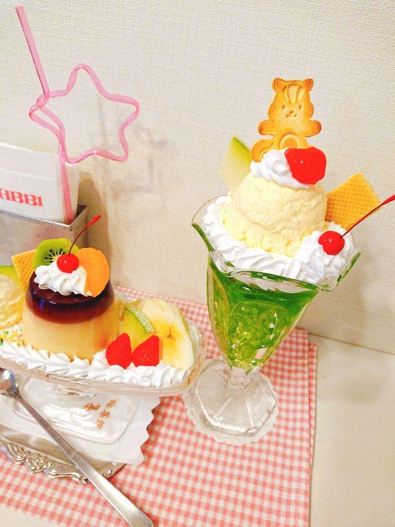 昭和レトロ 純喫茶の大きいプリンアラモード 食品サンプル Amazon.co.jp: 昭和レトロ 純喫茶のプリンアラモード 食品